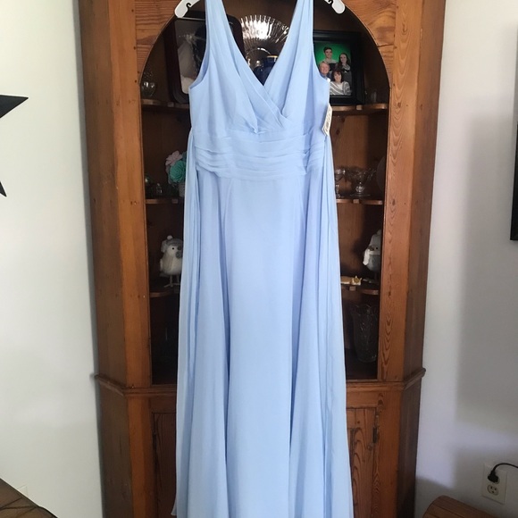 David's Bridal Dresses & Skirts - Blue Chiffon Bridesmaids Dress